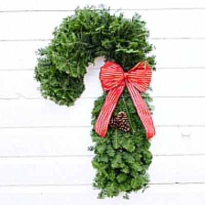 Candy Cane - Red & Gold Stripe Bow